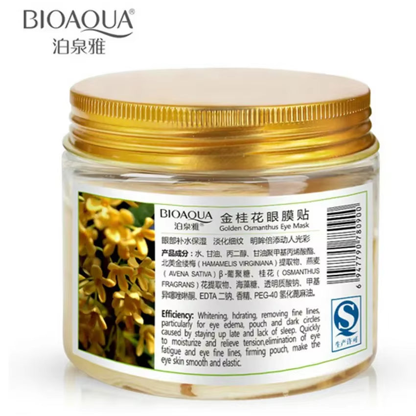 BIOAQUA 80 Pcs/ Bottle Gold Collagen Gel Osmanthus Eye Mask Women Whey Protein Face Care Sleep Patches Health Mascaras