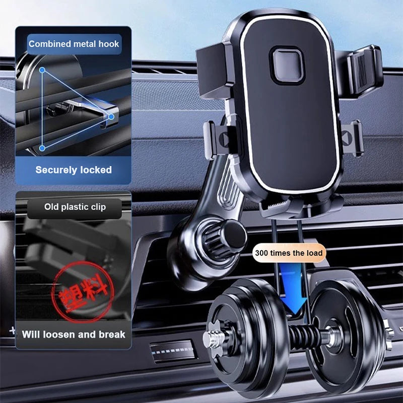 360-Degree Rotatable Gravity Car Phone Holder for Air Outlet - Mobile Device Stand and GPS Support