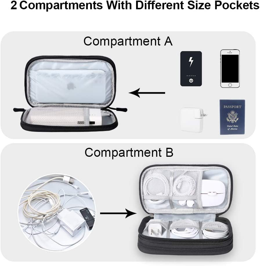 Electronics Travel Organizer, Tech Accessories Pouch Bag for Cables/Charger 