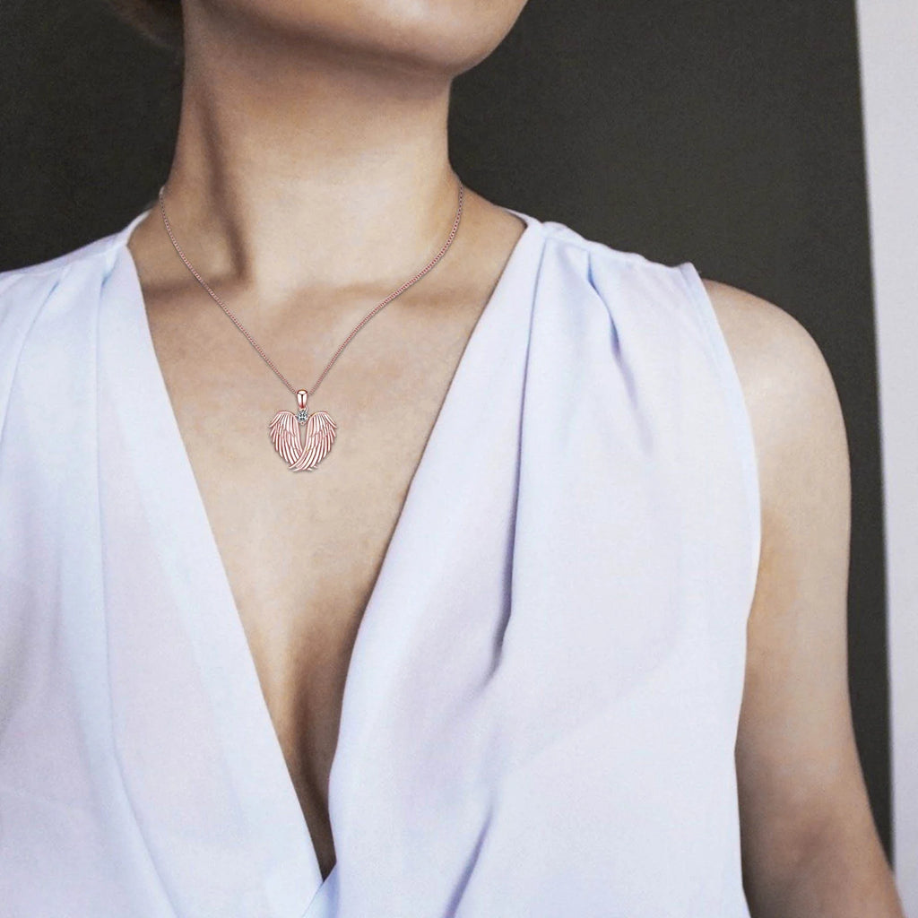 Jewelry on Clearance！Necklaces for Women Angel Wings Necklace 925 Silver 