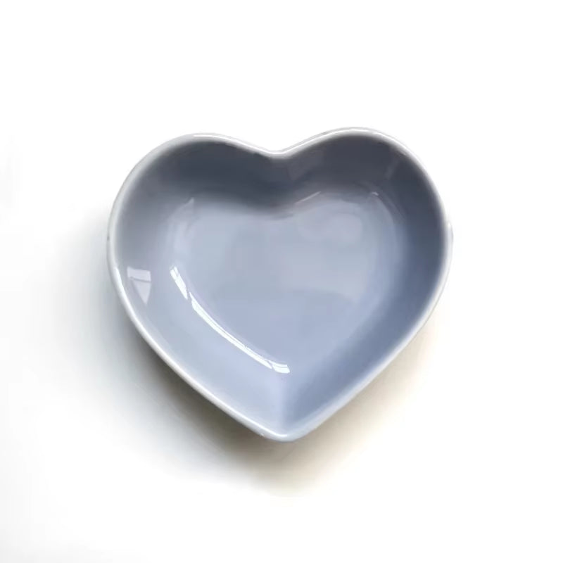  Hamster Feeding Bowl Colorful Heart Shape Ceramic Plate