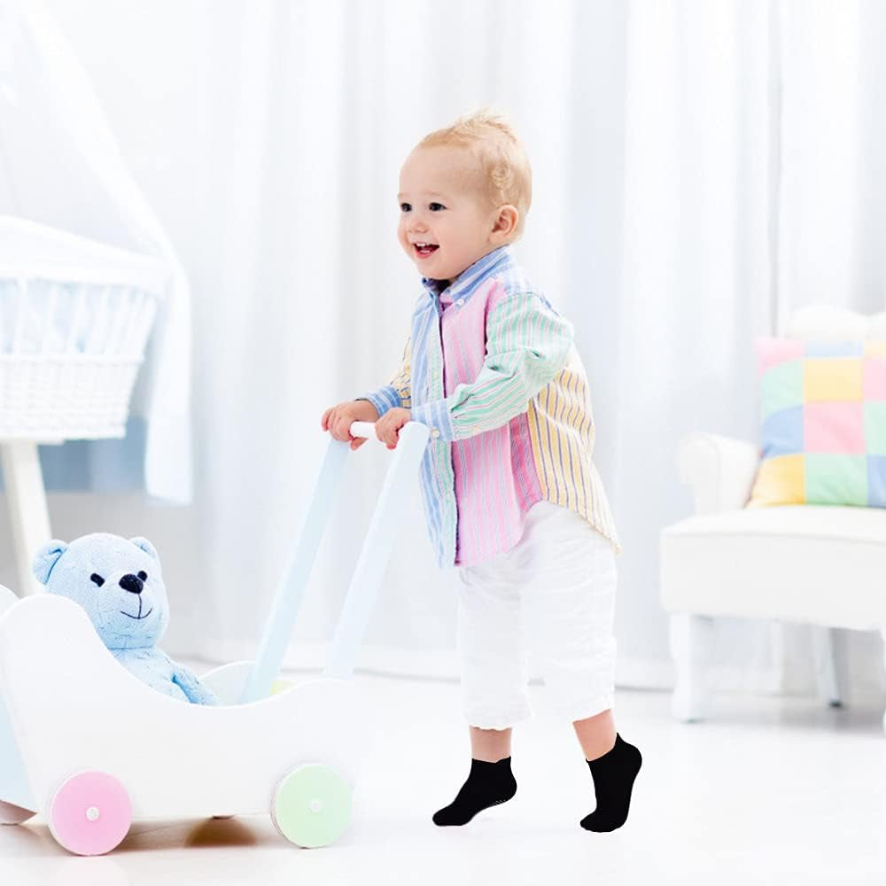 Non Slip Toddler Socks 12 Pairs Kids Grip Sock for Boys Girls Baby Ankle 