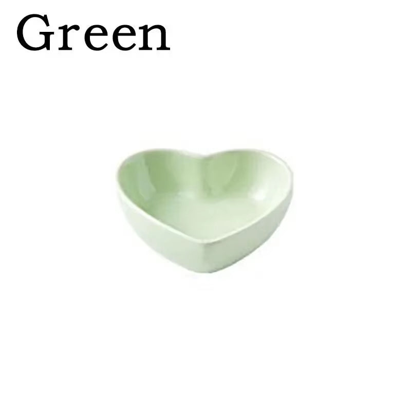  Hamster Feeding Bowl Colorful Heart Shape Ceramic Plate
