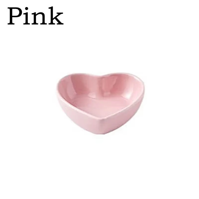  Hamster Feeding Bowl Colorful Heart Shape Ceramic Plate
