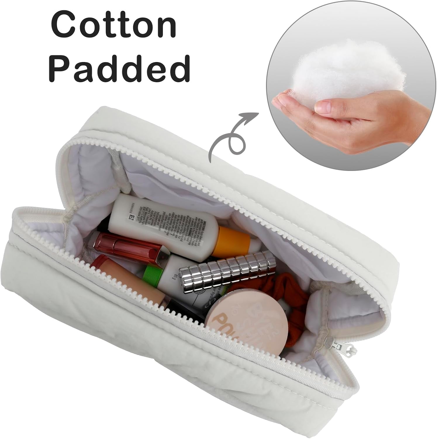 Cute Makeup Bag for Women, Quilted Cosmetic Bag Make up 