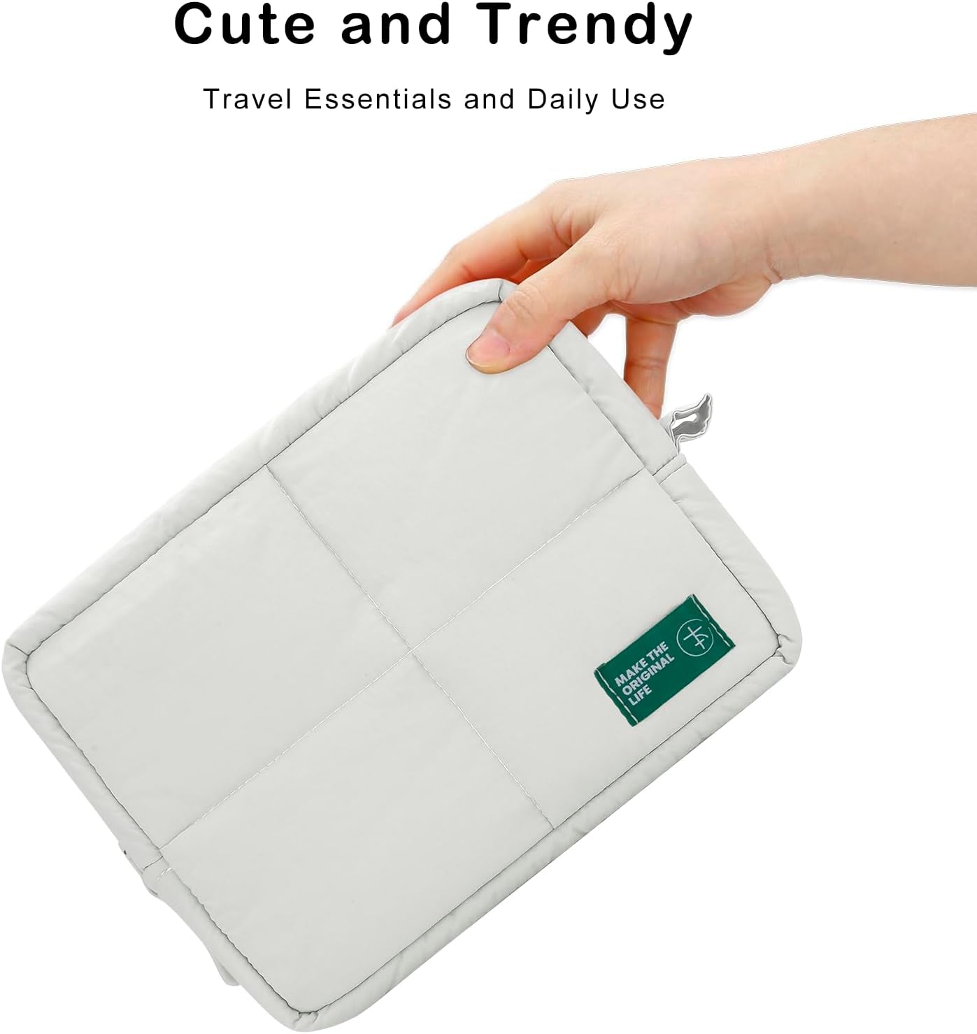 Cute Makeup Bag for Women, Quilted Cosmetic Bag Make up 