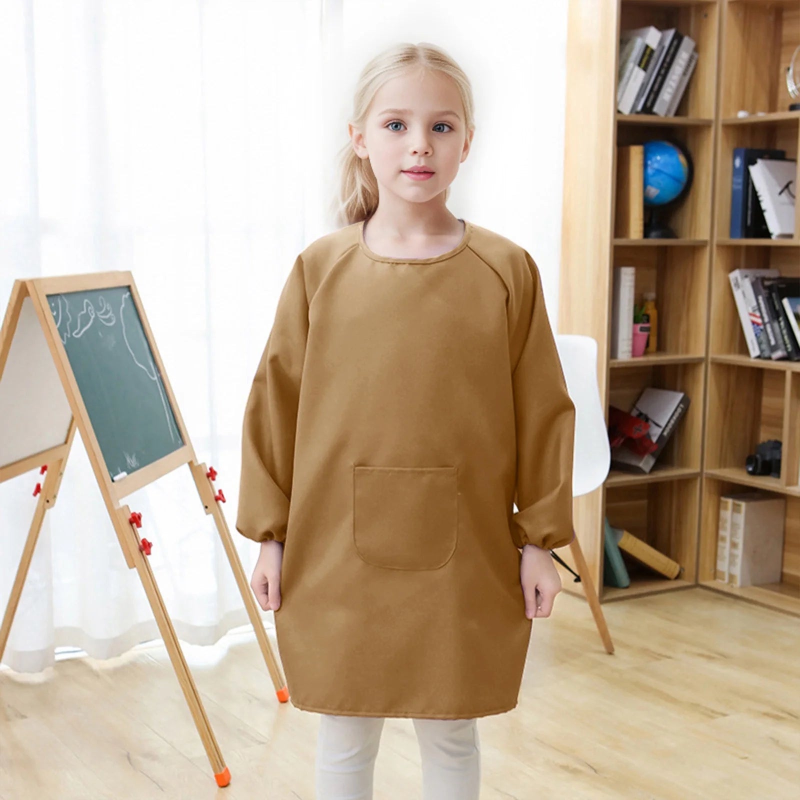 Kid Tshirts Art Cover Ups with Pocket for Children Artist Painting Shirts 