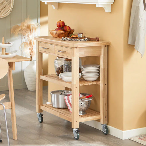 Andwele 31.5" Wood Home Kitchen Bar Carts with Wheels
