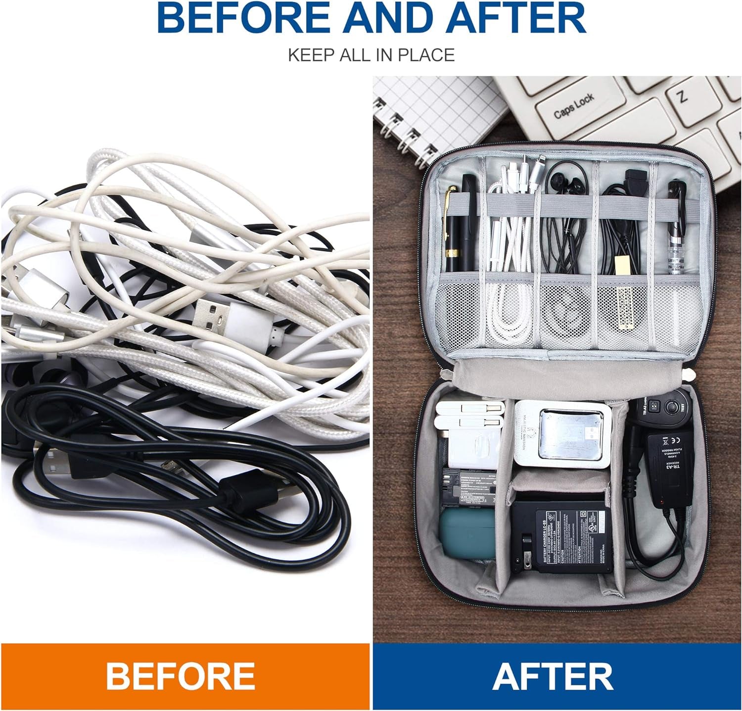 Electronics Organizer Travel Cable Organizer Bag for Electronics Accessories