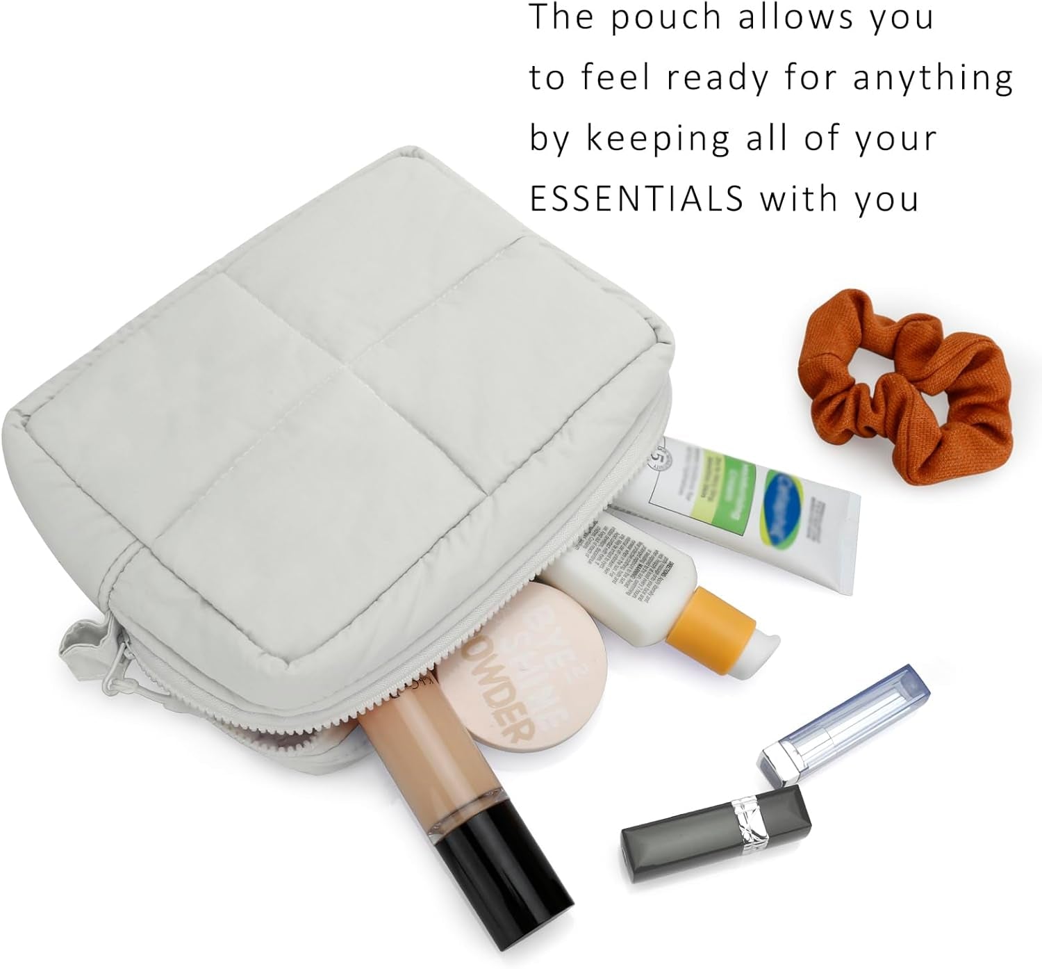Cute Makeup Bag for Women, Quilted Cosmetic Bag Make up 