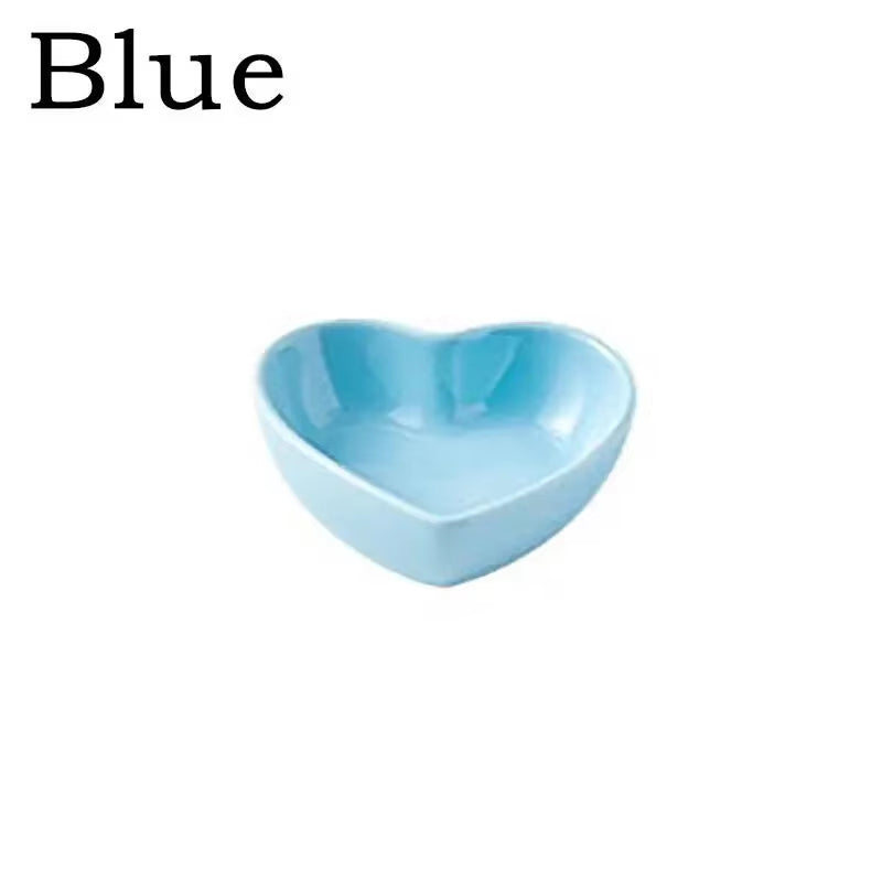  Hamster Feeding Bowl Colorful Heart Shape Ceramic Plate