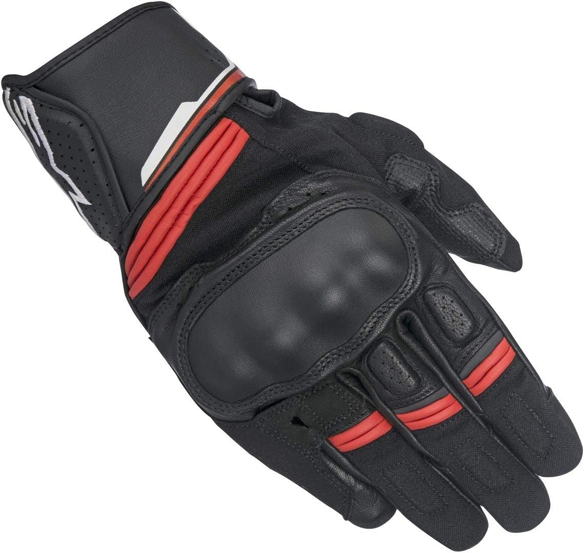 Men'S Booster Motorcycle Riding Glove, Black/Red, X-Large