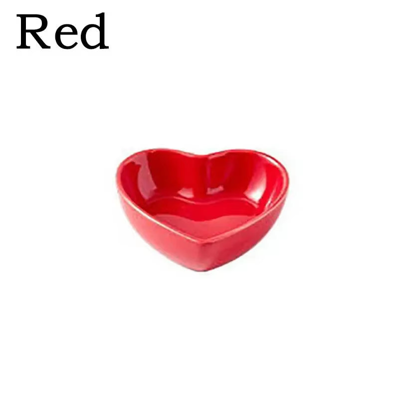  Hamster Feeding Bowl Colorful Heart Shape Ceramic Plate