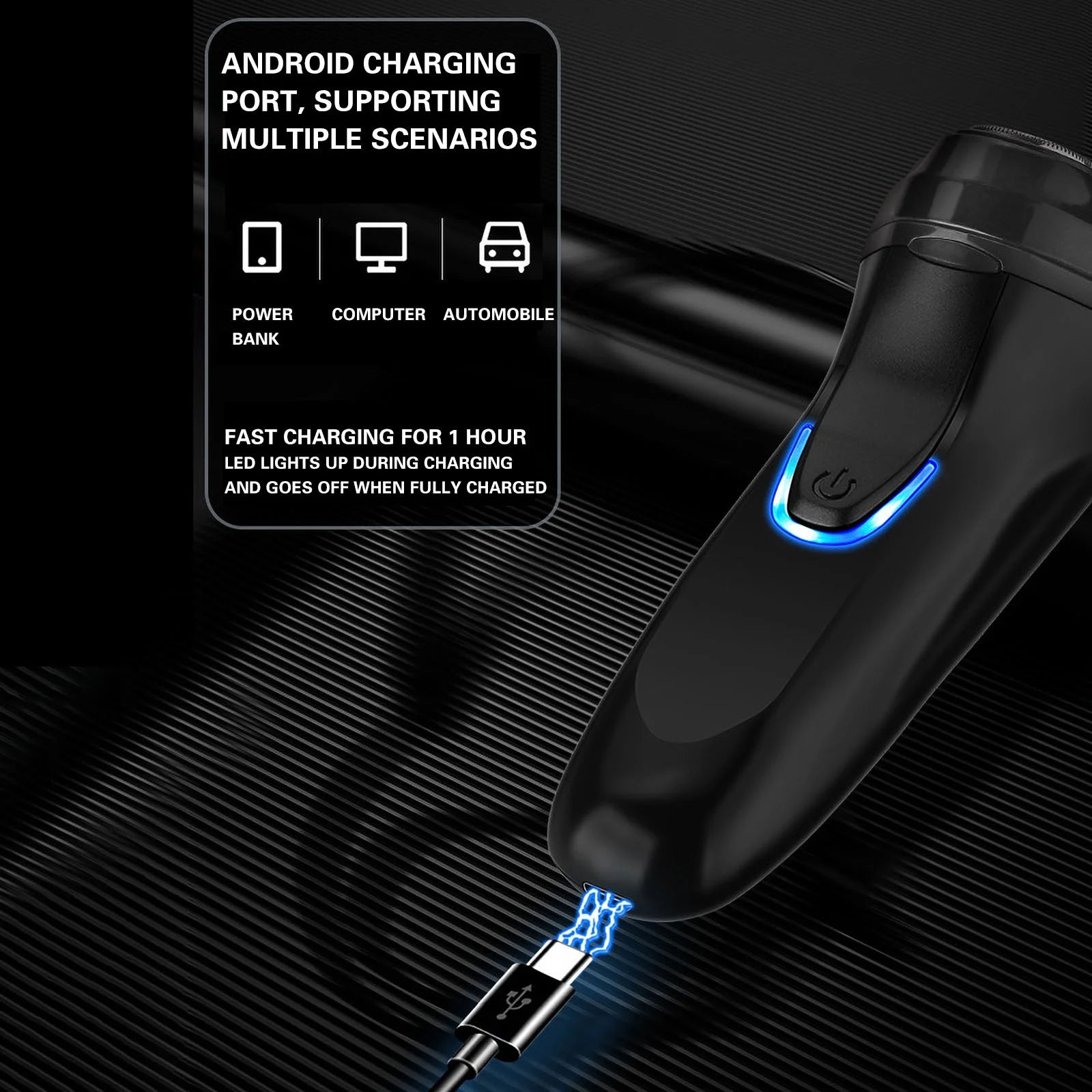 Electric Shaver Rechargeable Three-Head Shaver Men'S Beard, Beauty & Personal Care