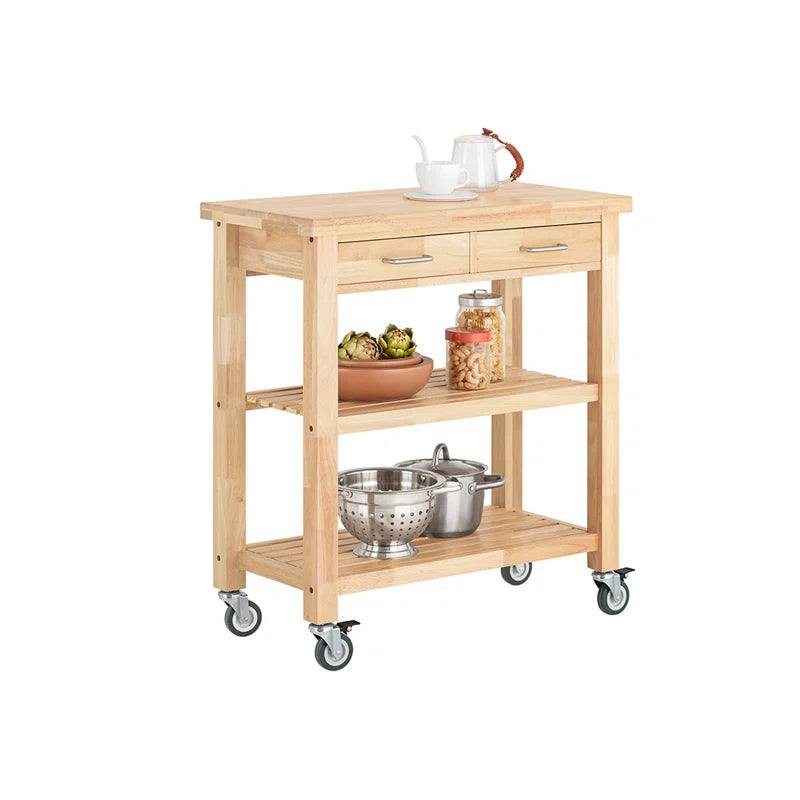 Andwele 31.5" Wood Home Kitchen Bar Carts with Wheels