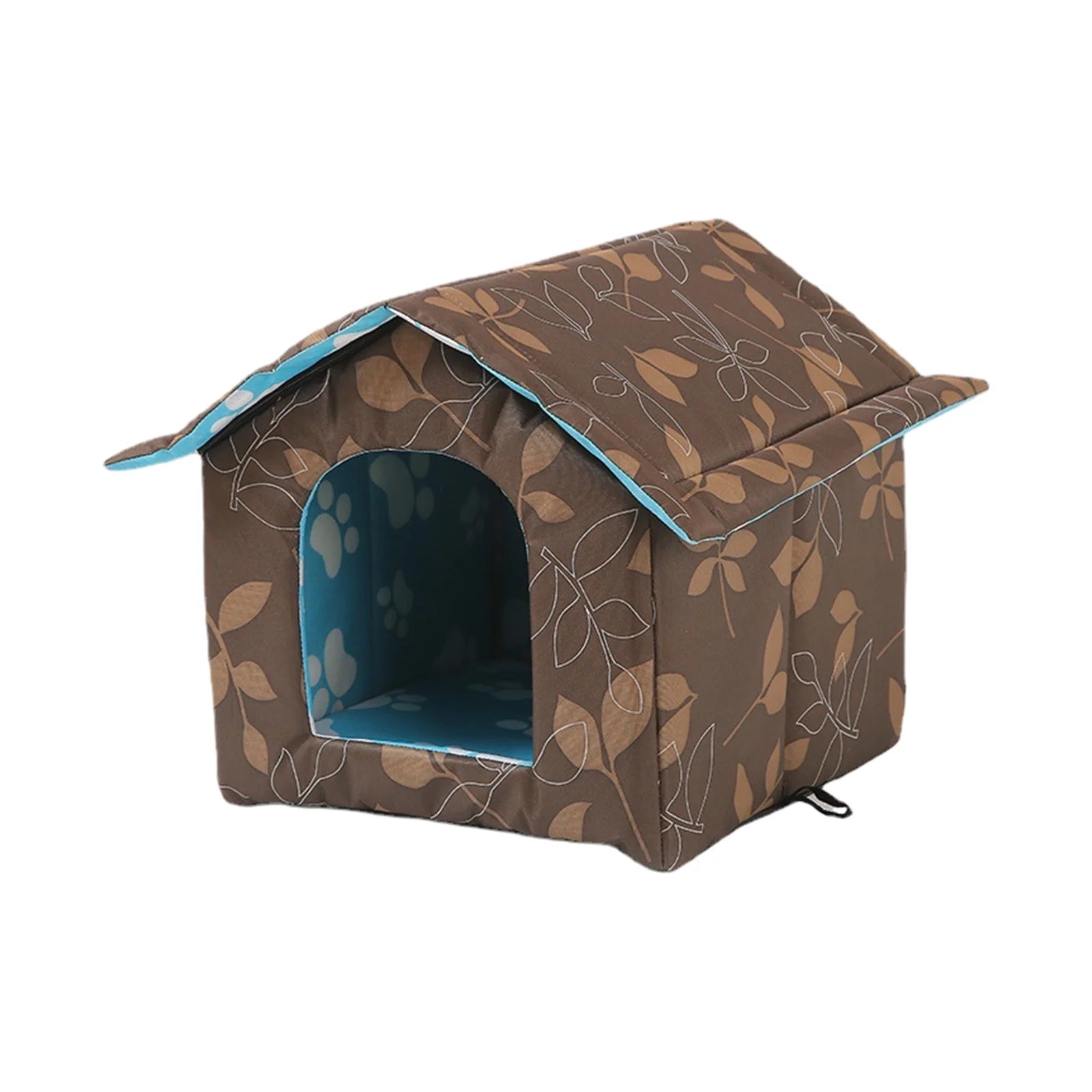 Winter House with Self Warming Pad-Outdoor Weather-Proof Heat Insulated Shelter
