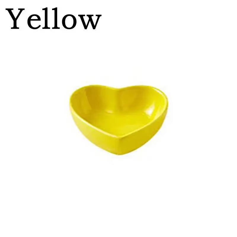  Hamster Feeding Bowl Colorful Heart Shape Ceramic Plate