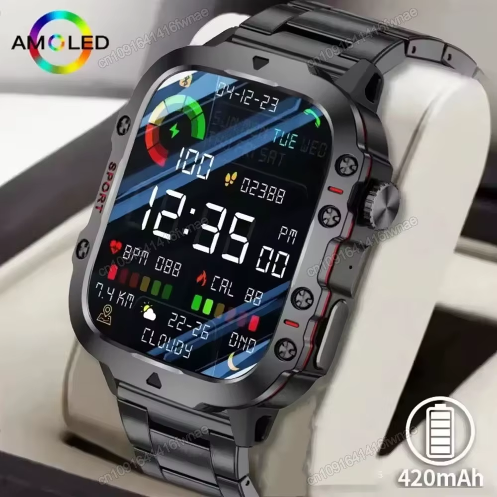 Original Men Smartwatch Flashlight Bluetooth Call Fitness Clock IP68 Waterproof - Consumer Buying